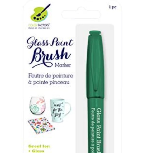 Glass Paint Brush Marker Permanent 15mm, Green - Picture 3 of 5